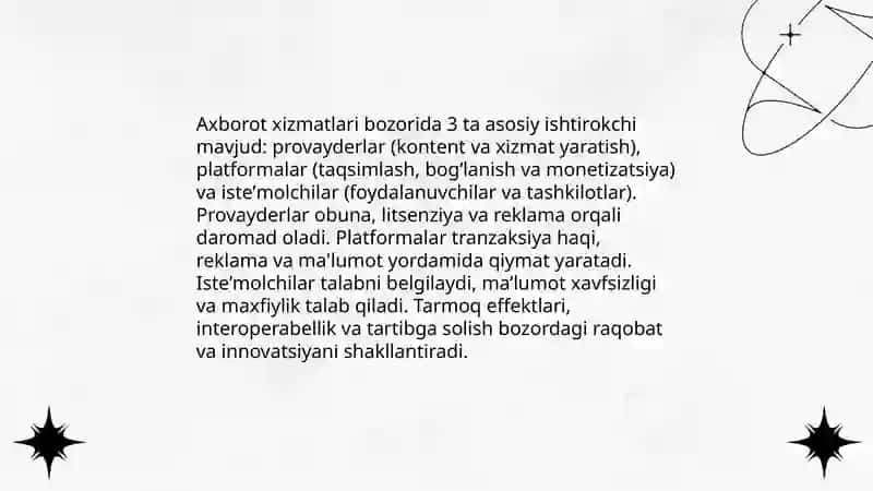 Jahon axborot xizmatlari bozori: asaosiy tushunchalari 4