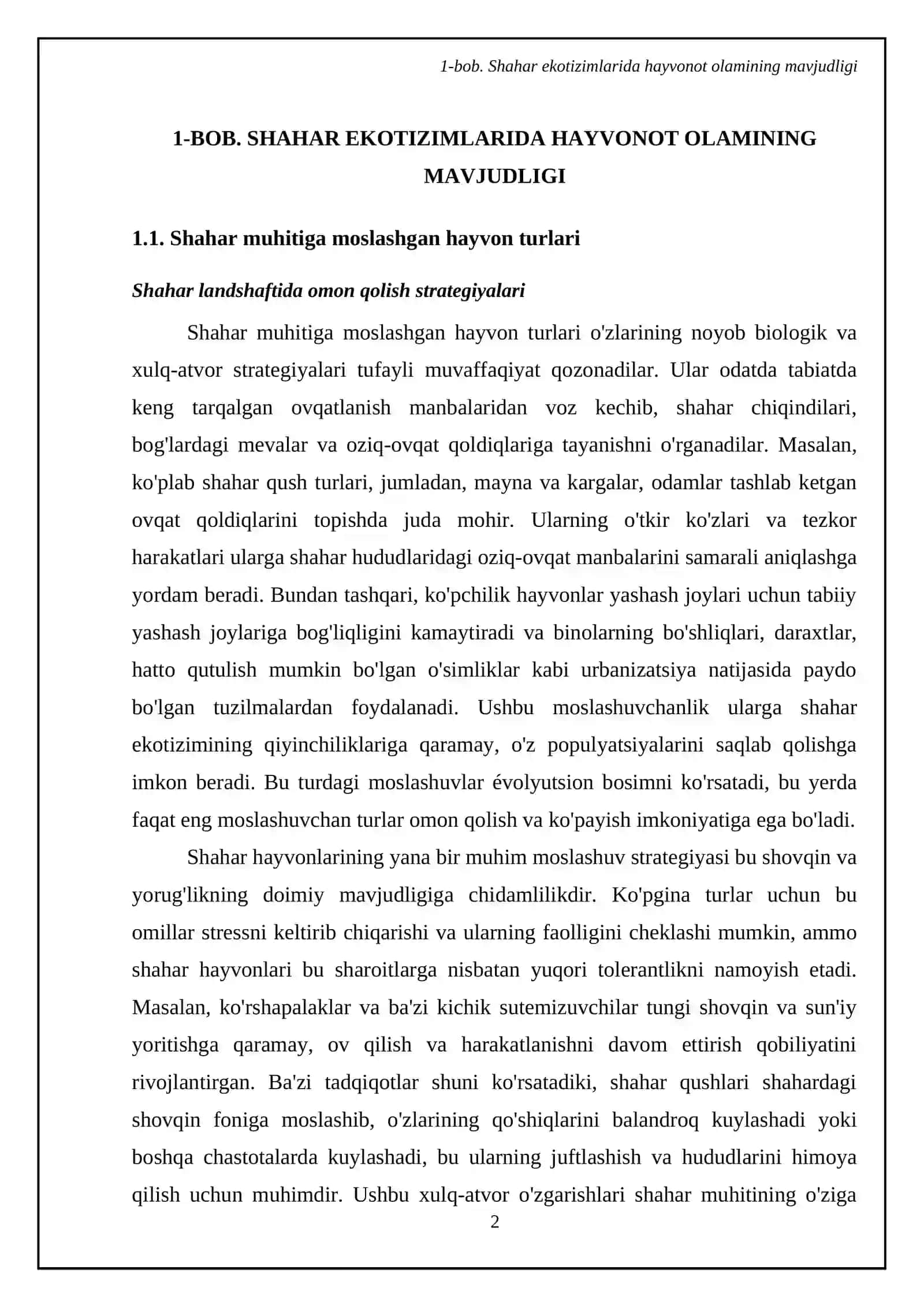 Shahar ekologiyasida hayvonlar roli 4