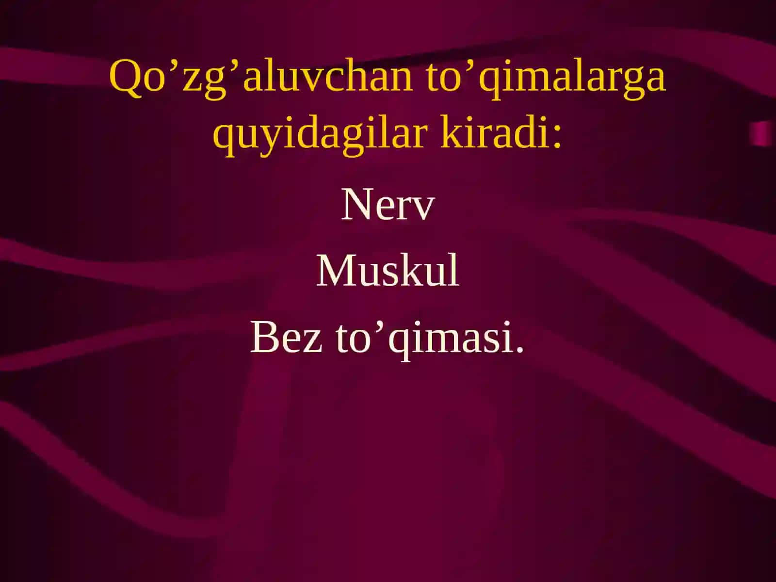 Qo’zg’aluvchan to’qimalarda bioelektrik hodisalar. Ta`sirlash qonunlari 4