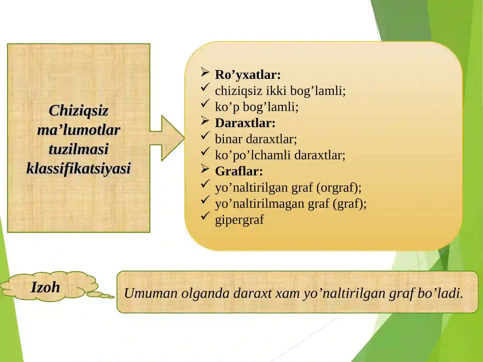 Chiziqsiz ma’lumotlar tuzilmasi 4