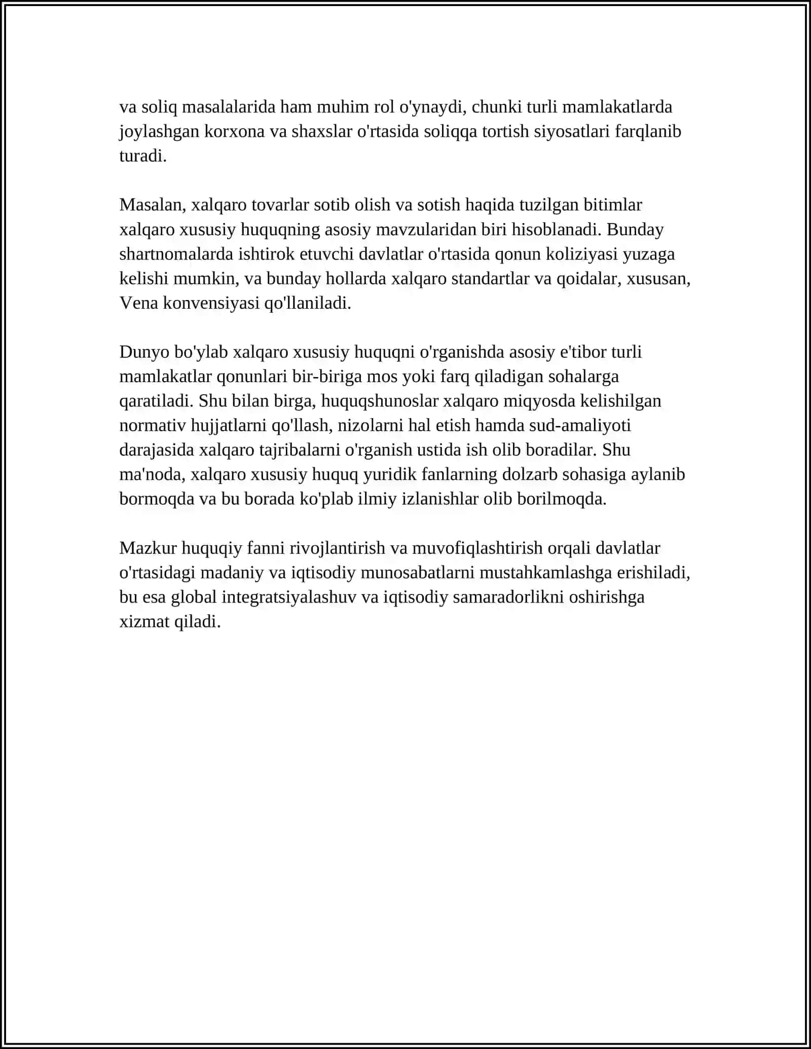 Xalqaro Xususiy Huquq Mohiyati, Tamoyillari 4