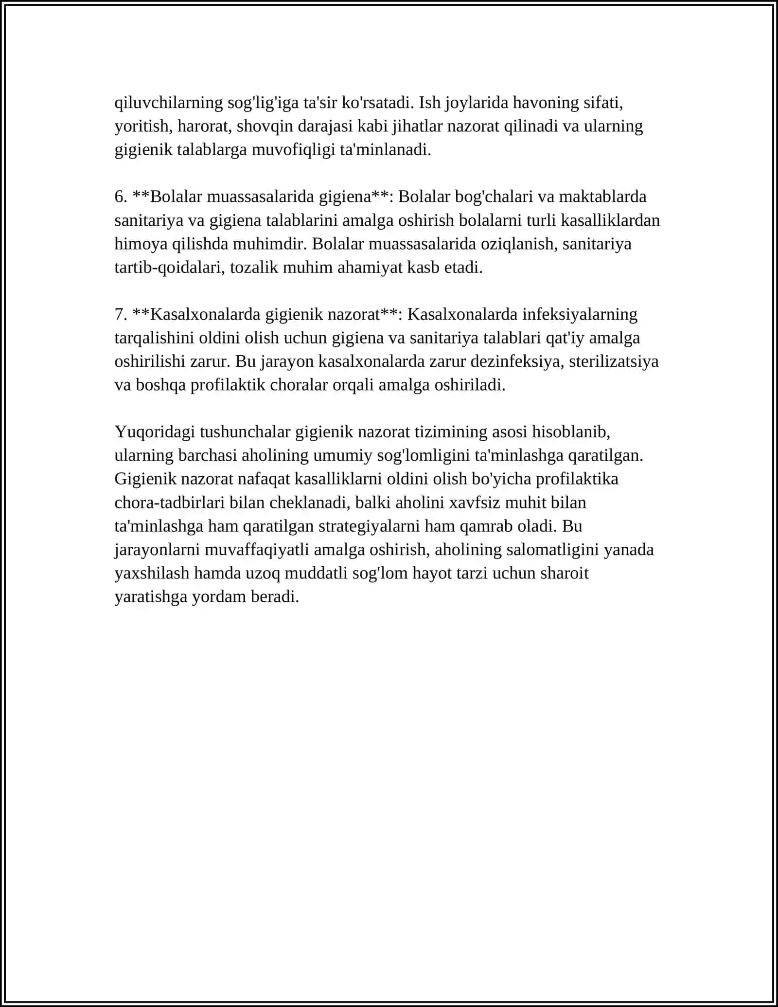 GIGIENIK QO'LLANADIGAN USULLAR HAQIDA TUSHUNCHA SANITAR TEKSHIRUVCHI USULLAR VA ULARNING AHAMIYATI 4