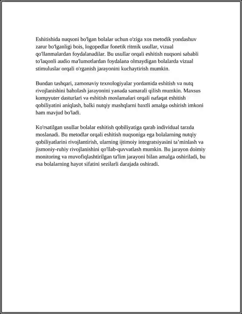 ESHITISHIDA NUQSONI BO'LGAN BOLALARDA OG'ZAKI NUTQNI RIVOJLANTIRISH YOLLARI 4