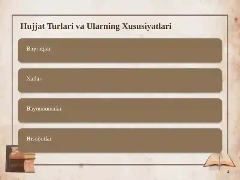 Ish Yuritish Hujjatlarining Namunalarini Tayyorlash: Qo'llanma 4