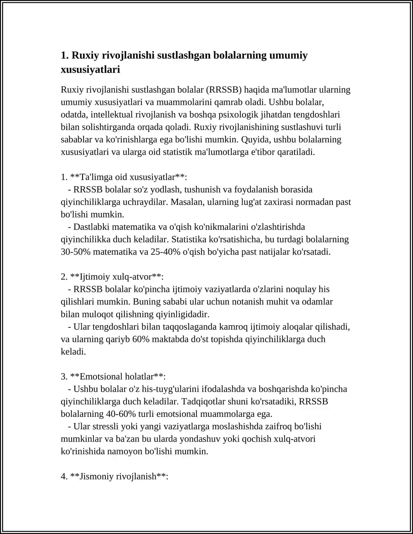 RUXIY RIVOJLANISHI SUSTLASHGAN BOLALARNING OʻZIGA XOS XUSUSIYATLARI 4