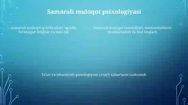 Insoniy Muomala Va Muloqotning Psixologik Vositalari. Samarali TaʼSir Psixologiyasi 4
