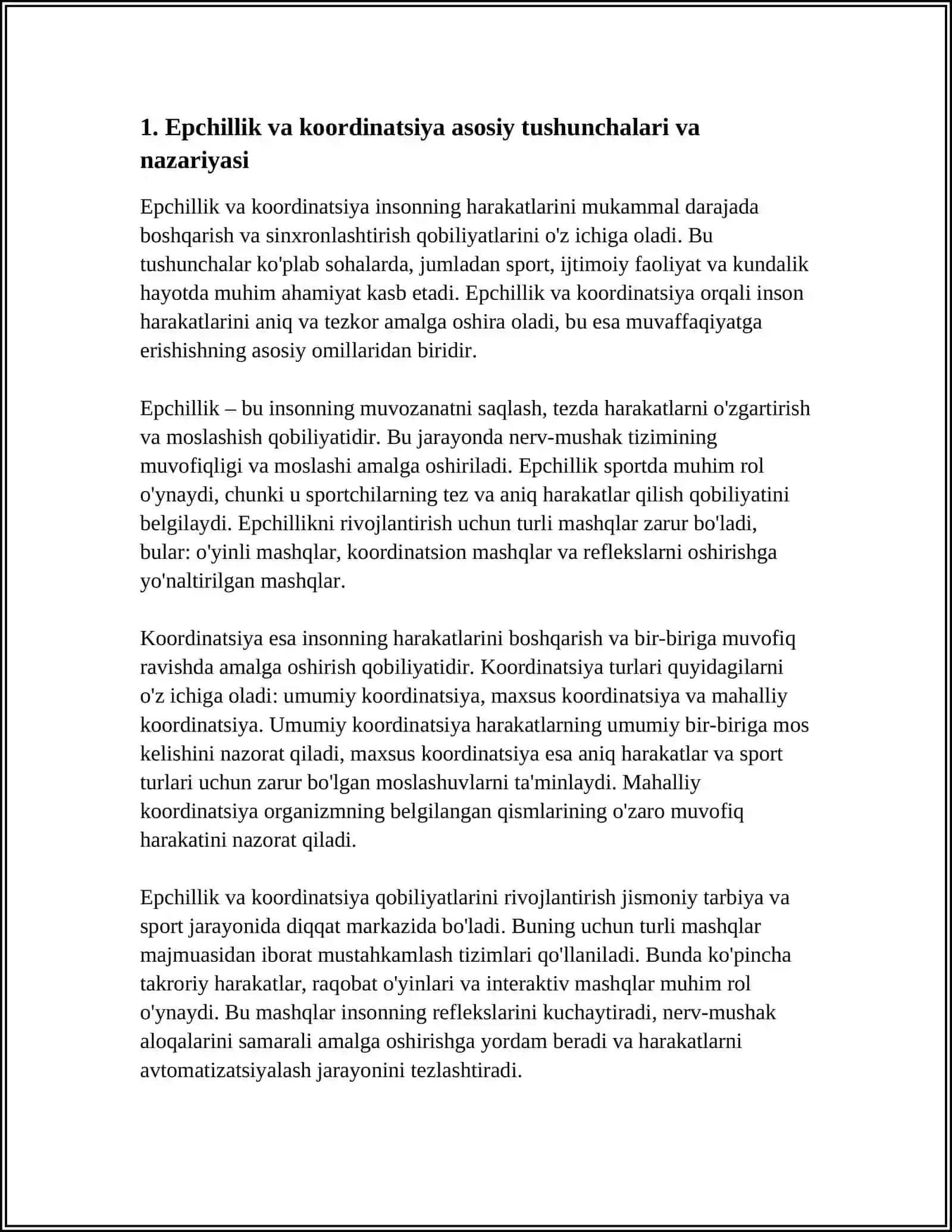 EPCHILLIK VA KOORDINATSIYA QOBILIYATLARINI RIVOJLANTIRISH 4