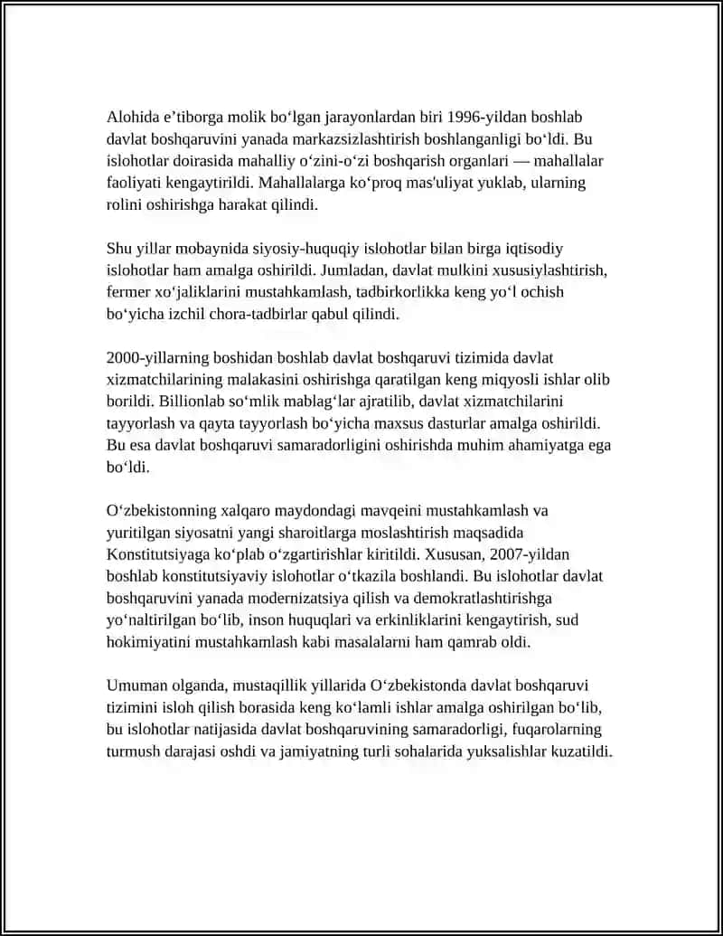Konstitutsiyaviy islohotlar va davlat boshqaruvi prinsiplarini belgilash 4