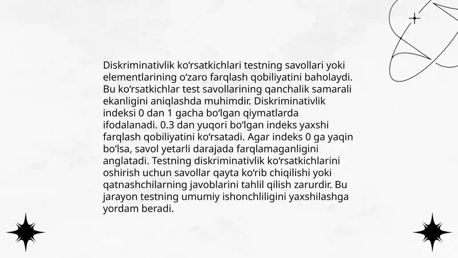 Test topshiriqlarining murakkablik indeksi(effektivlik) va diskriminativligi 4