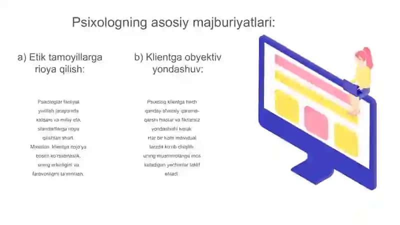 Psixalogiyaning asosiy burch va majburiyatlari haqida 4