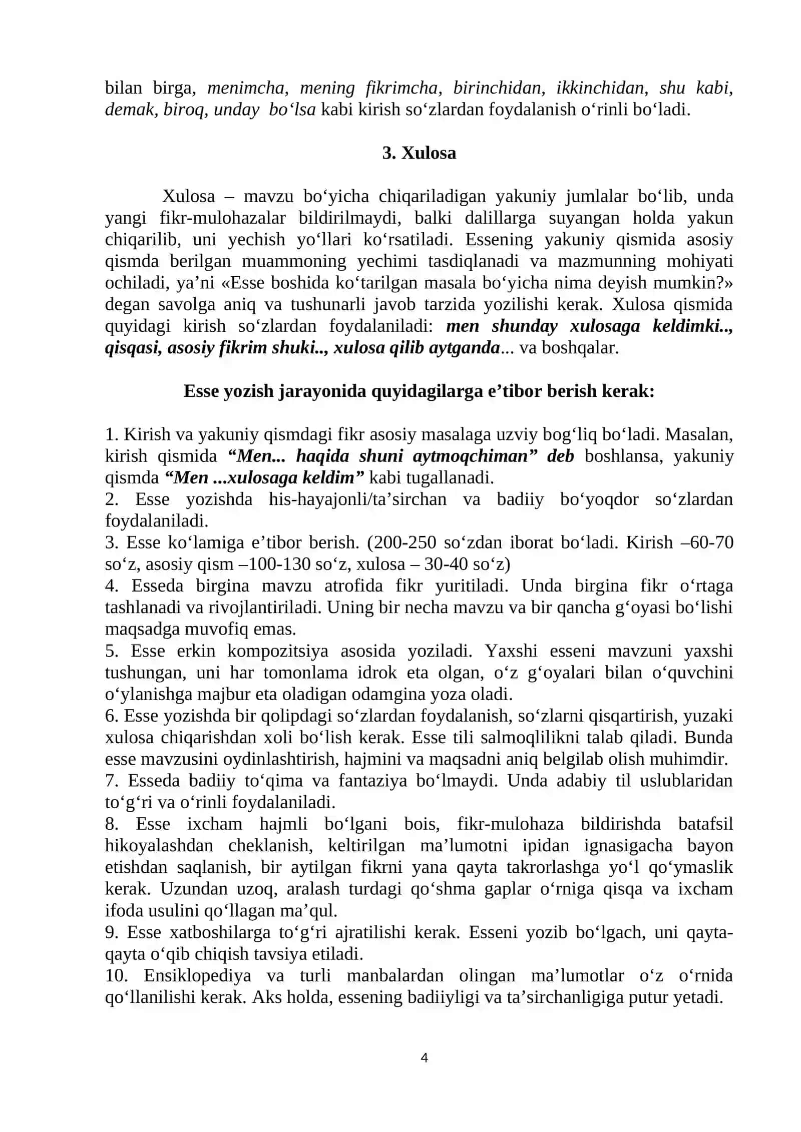 Esse Yozish Bo‘yicha Uslubi Tavsiyalar 4