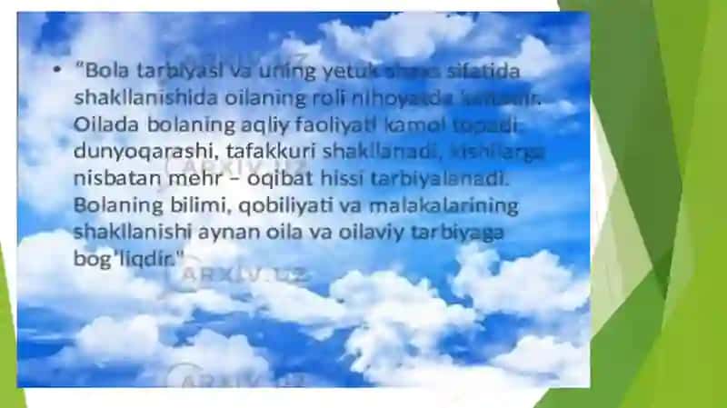 Oʻzbekiston Respublikasi Prezdenti asarlarida oila va oila tarbiyasi masalalarining yoritilishi 4