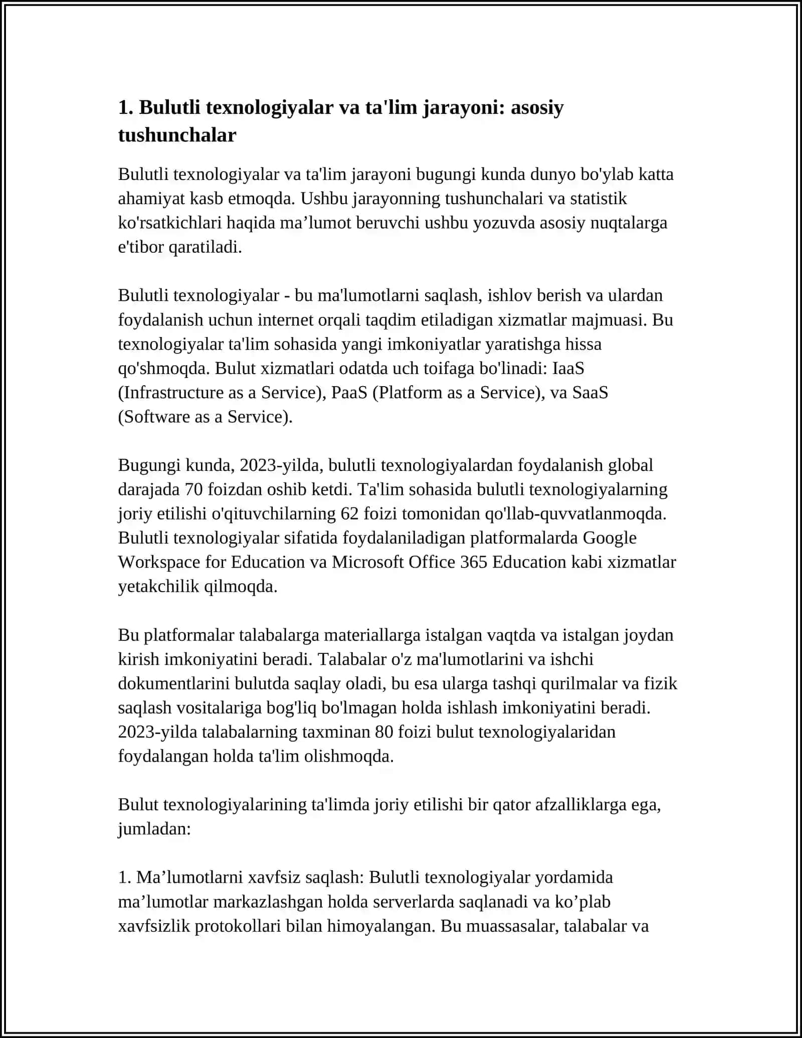 TA’LIM JARAYONIDA BULUTLI TEXNOLOGIYALARDAN FOYDALANISH 4