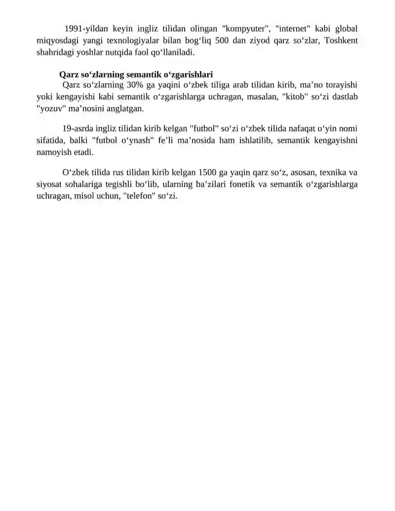 Oʻzlashma soʻzlar 4