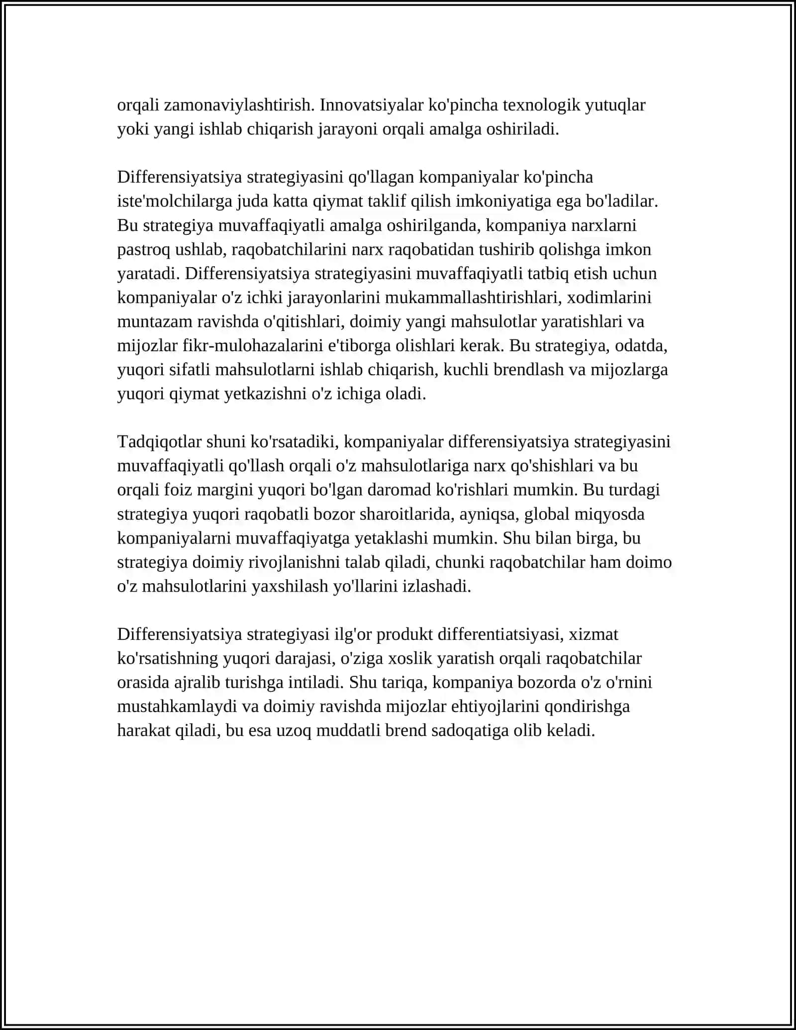 RAQOBAT STRATEGIYALARI (DIFFERENSIYATSIYA VA NARX YETAKCHILIGI) 4