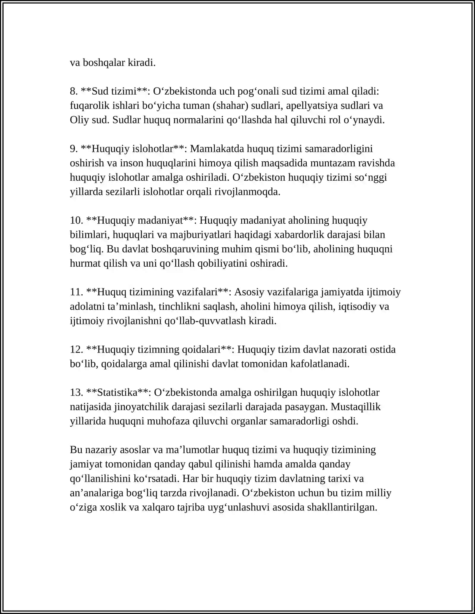 Huquq Tizimi va Huquqiy Tizim 4