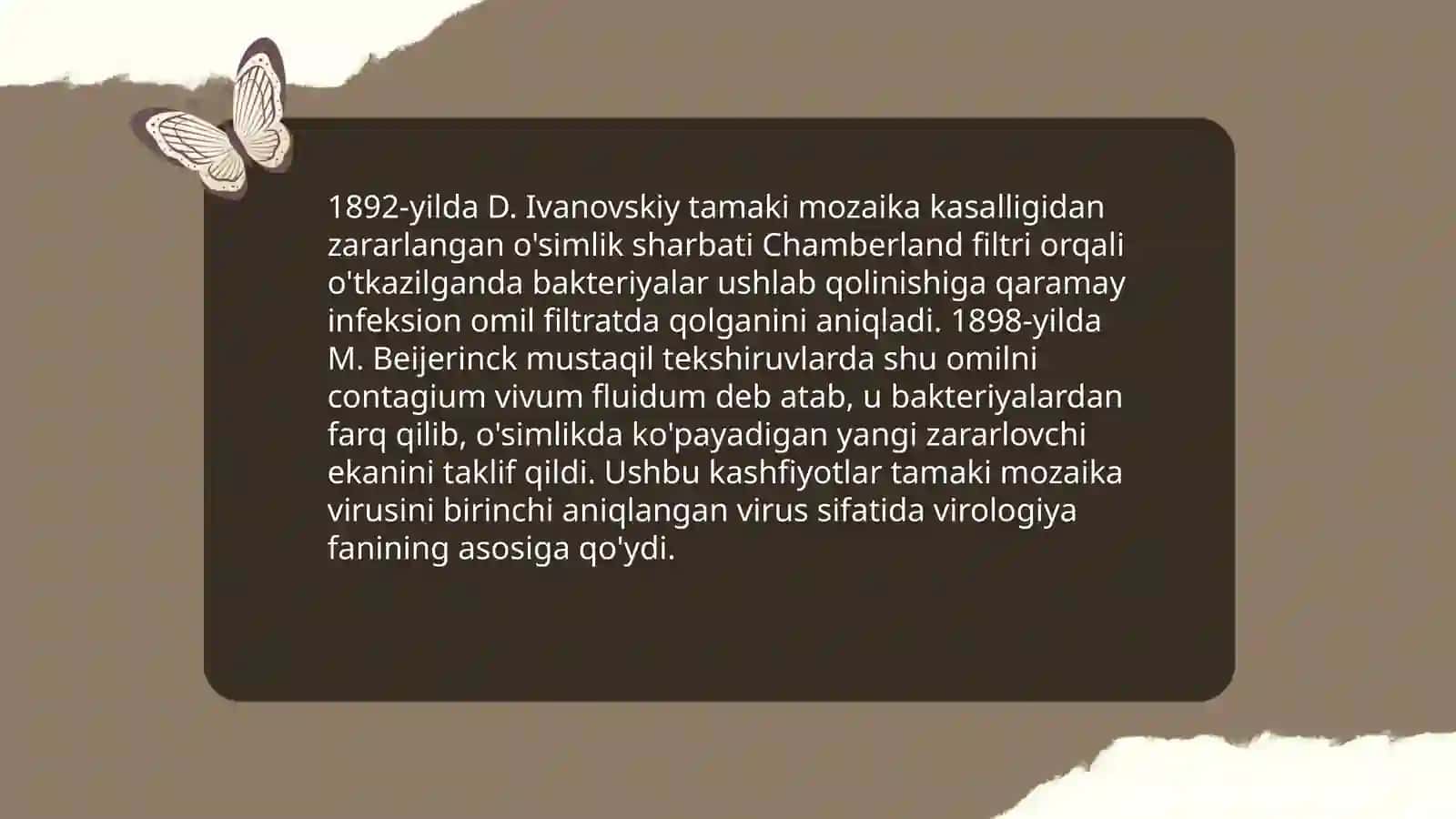 Virusologiya fanining rivojlanish tarixi 4