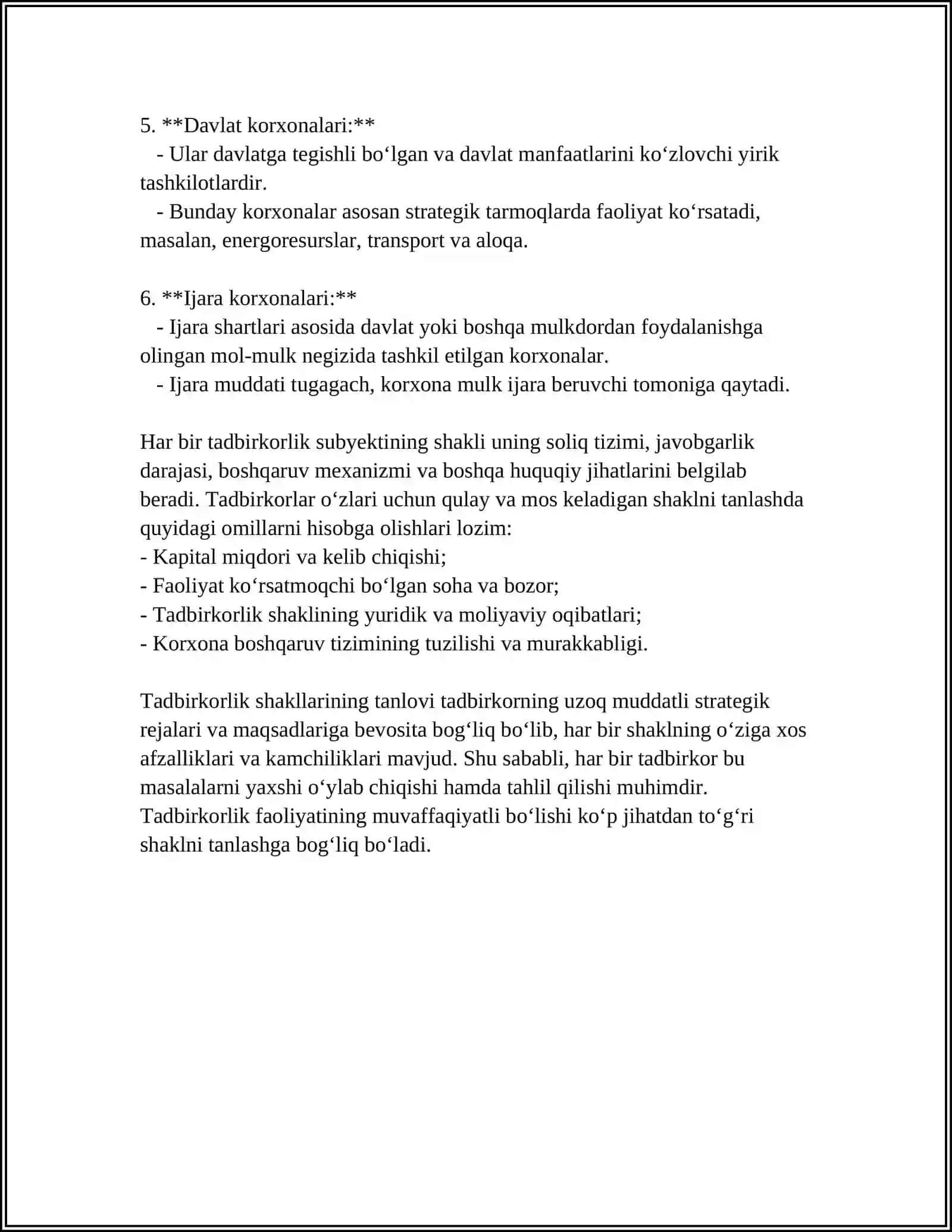 TADBIRKORLIK FAOLIYATINING SHAKILLARI ULARNI TASHKIL ETISH VA BOSHQARISHNING BOZOR TIZIMLARI 4