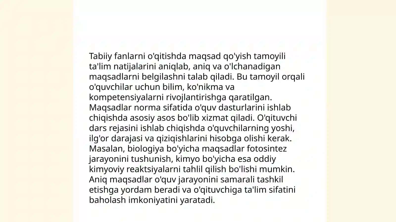 Tabiiy fanlarini o'qitishning didaktik tamoyillarini o'rganish va tahlil qilish 4