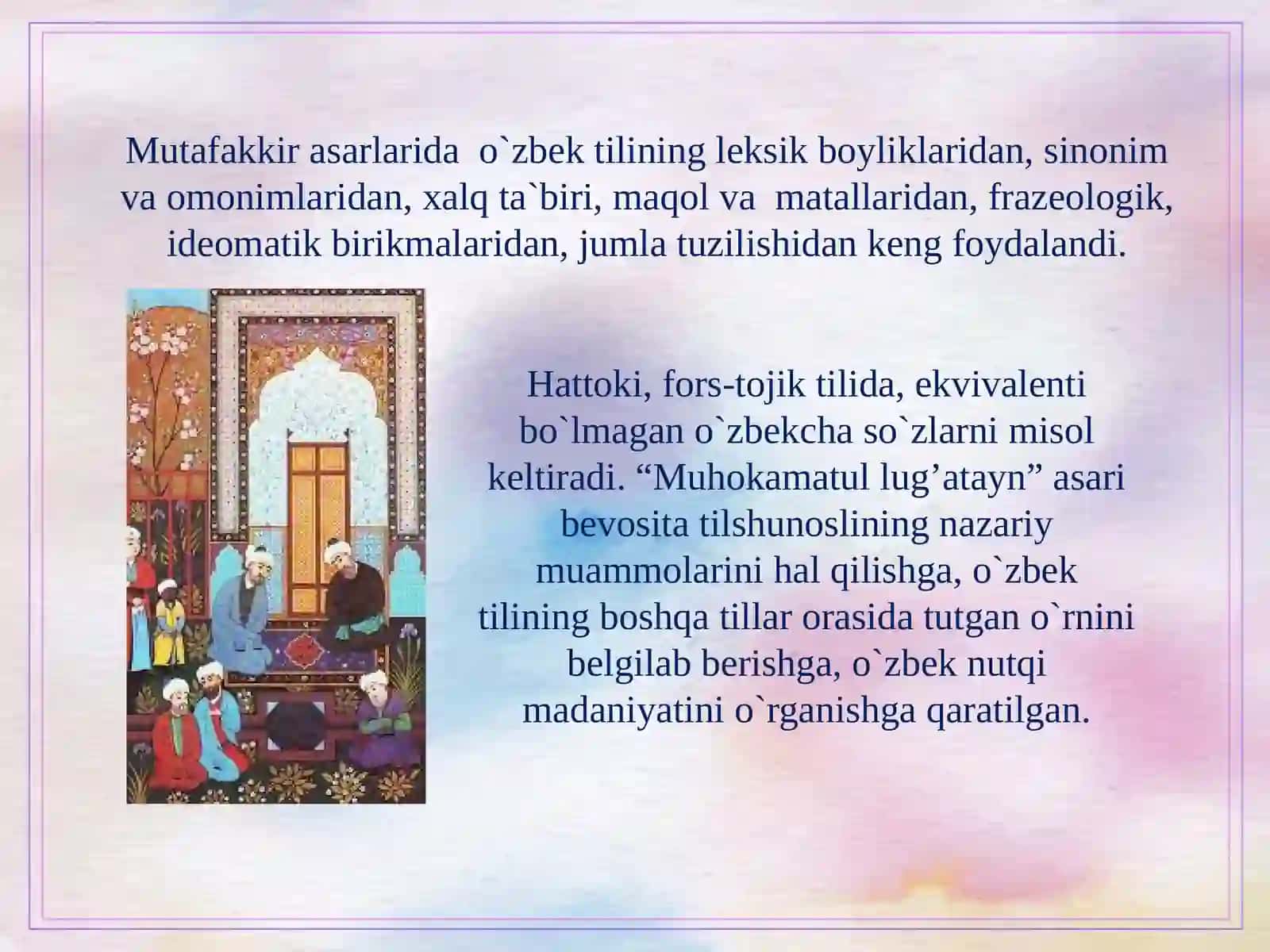 Alisher Navoiy jodidanutq madaniyatimasalalarivanotiqliksan’ati 4