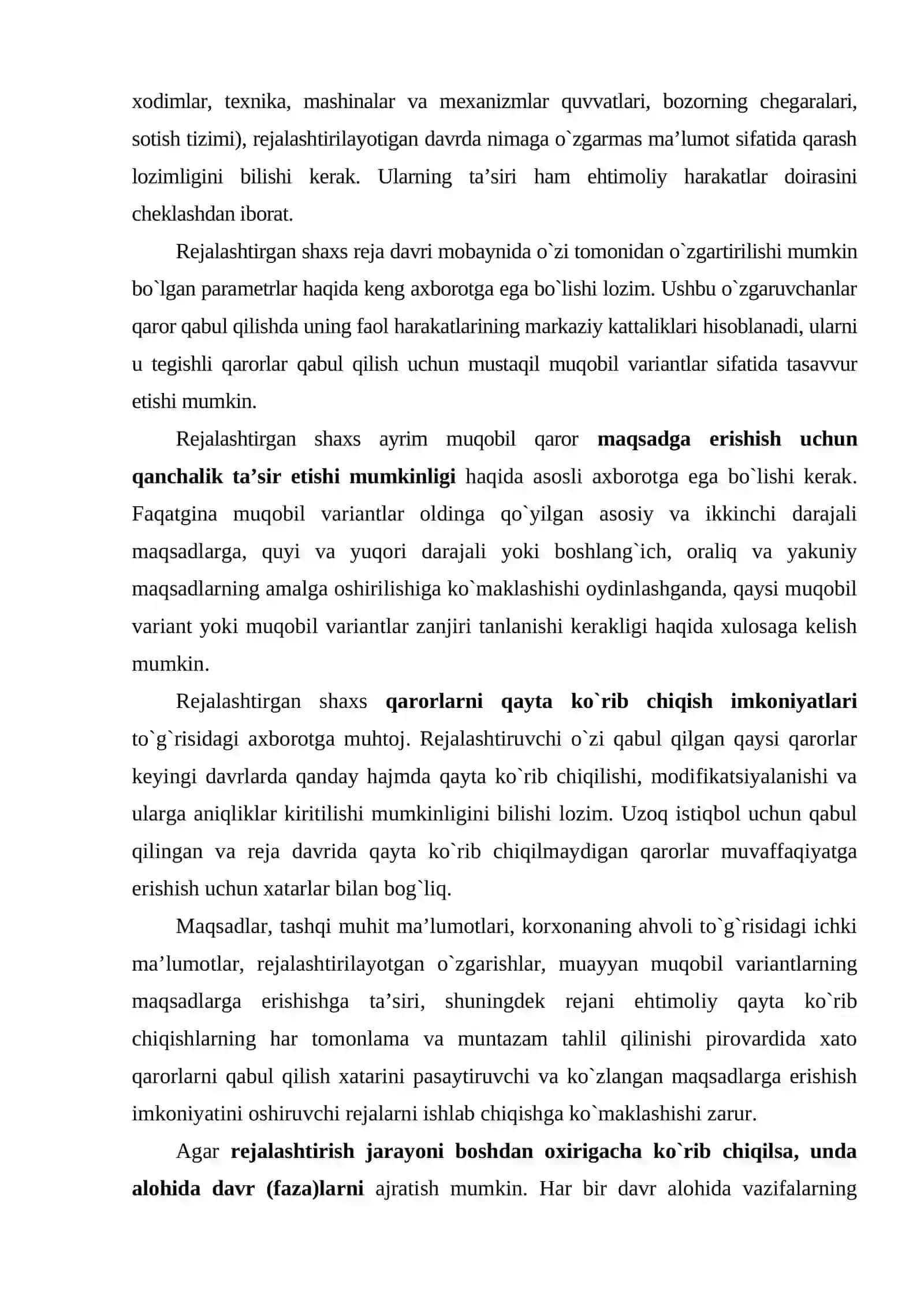 Rejalashtirish boshqaruv vositasi sifatida 4
