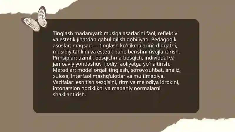 Musiqa idroki va tinglash madaniyati shakllantirish texnologiya va uslublari 4