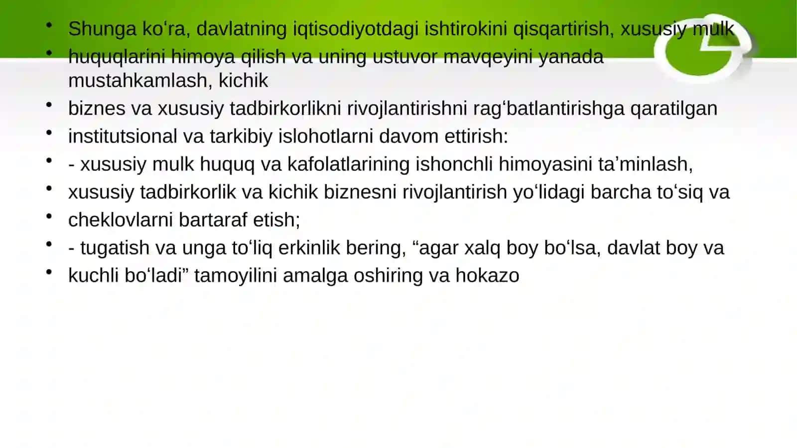 Davlat tomonida xususiy va tadbirkorlikning rivojlanishini ragʻbatlantirish mexanizmi 4