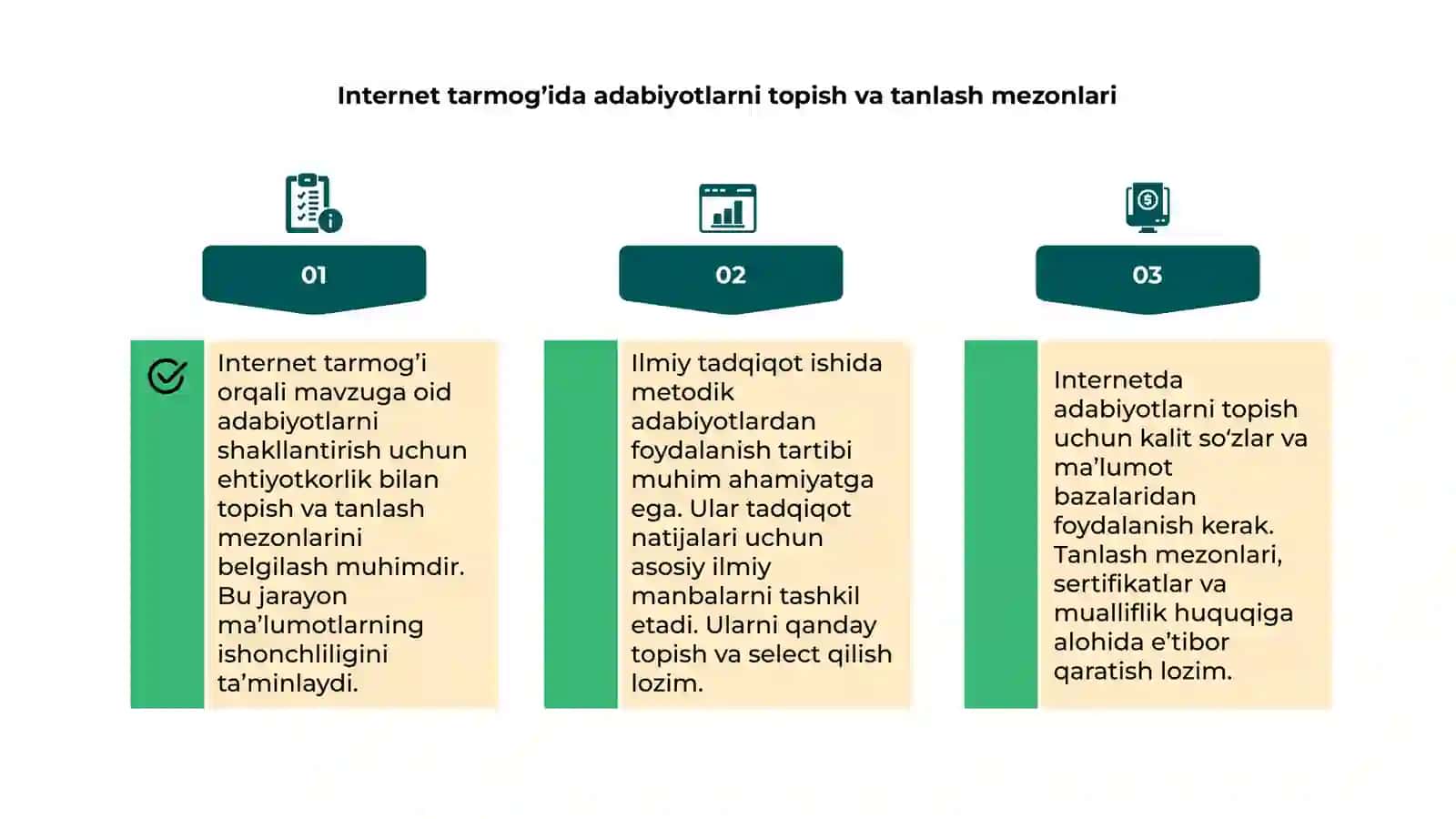 Mavzuga oid adabiyotlarni shakllantirish 4