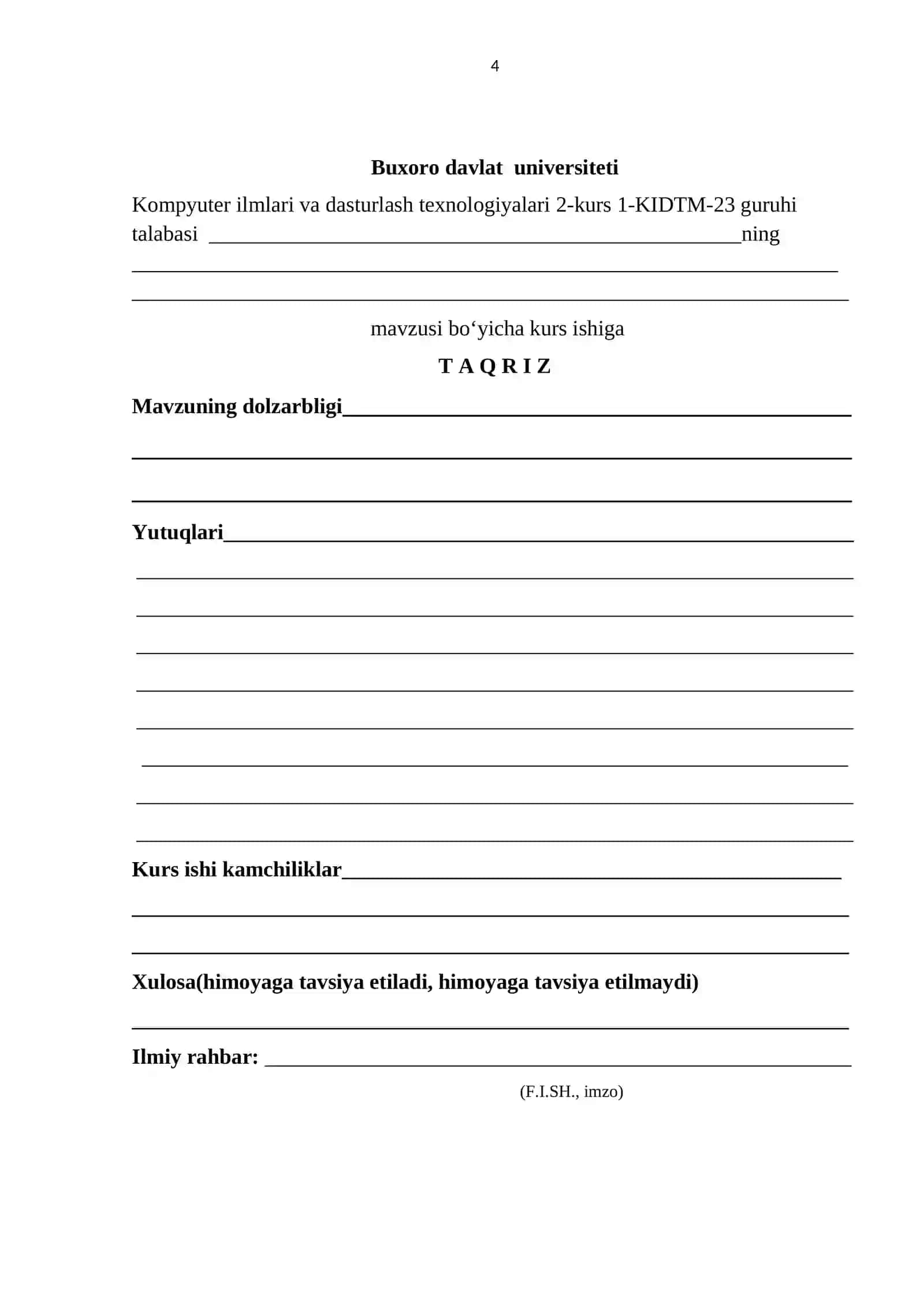 Amaliy matematika va dasturlash texnologiyasi 4