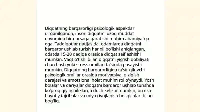Diqqatning barqarorligi va ixtiyoriy hotiraning bog‘liqligi 4