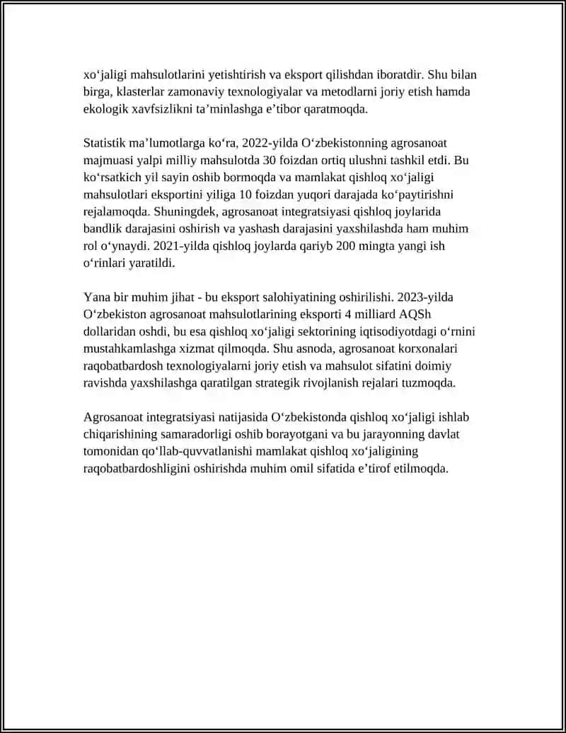 AGROSANOAT INTEGRATSIYASI VA UNING ASOSIY KO'RINISHLARI 4