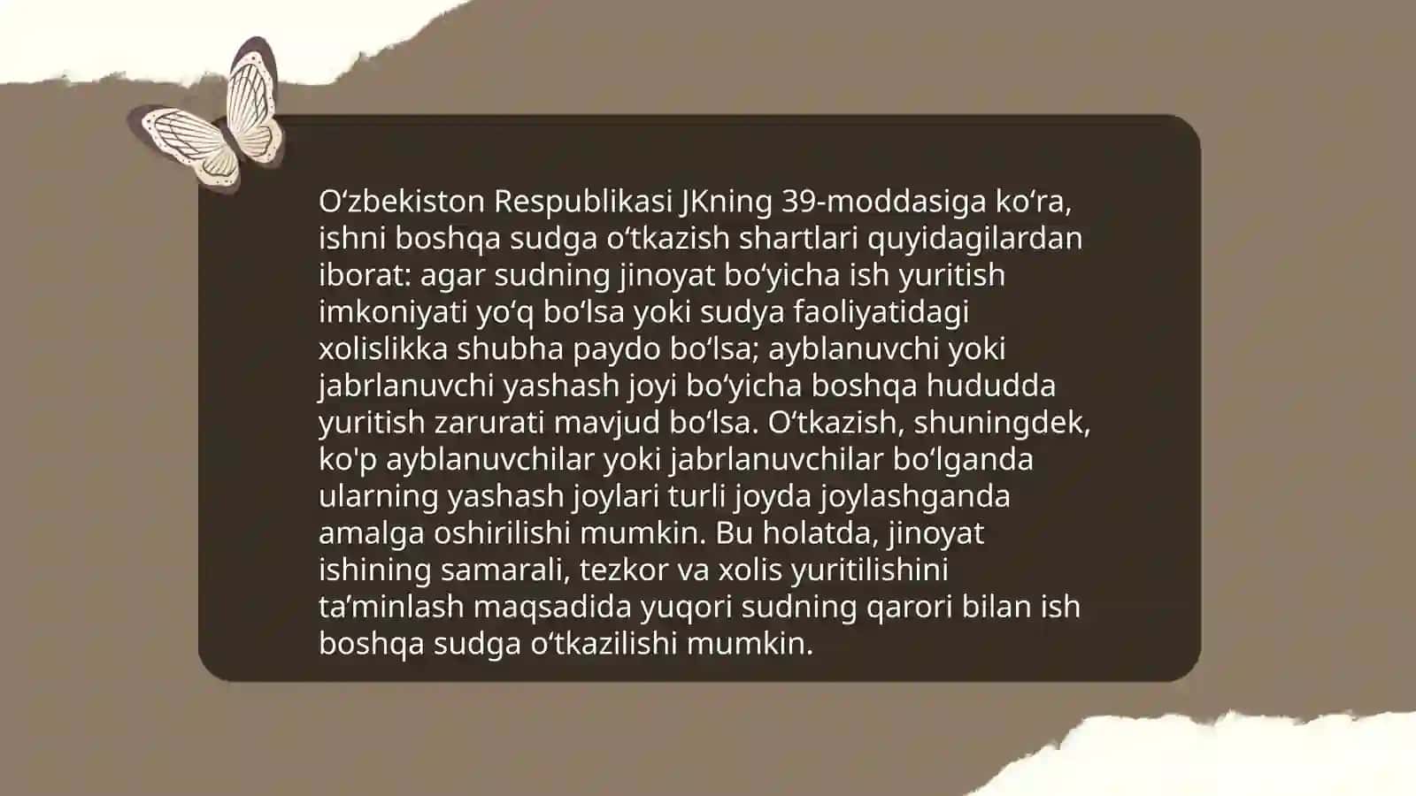 Ishni bir suddan boshqa sudga oʻtkazish tartibi 4