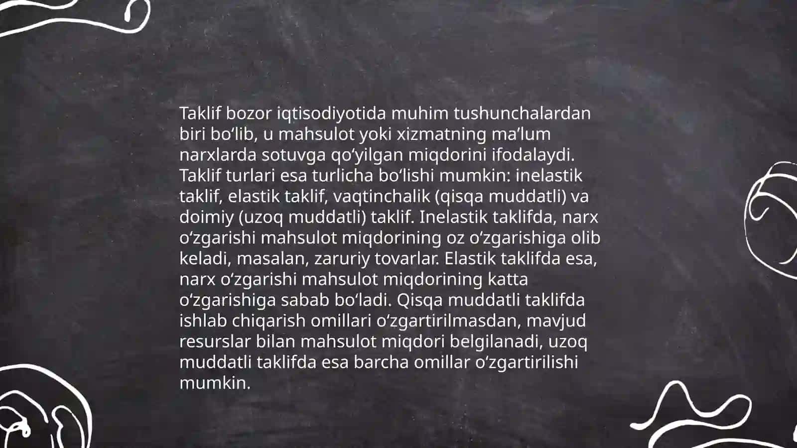 Talab va taklif tahlili bozor muvozanati 4