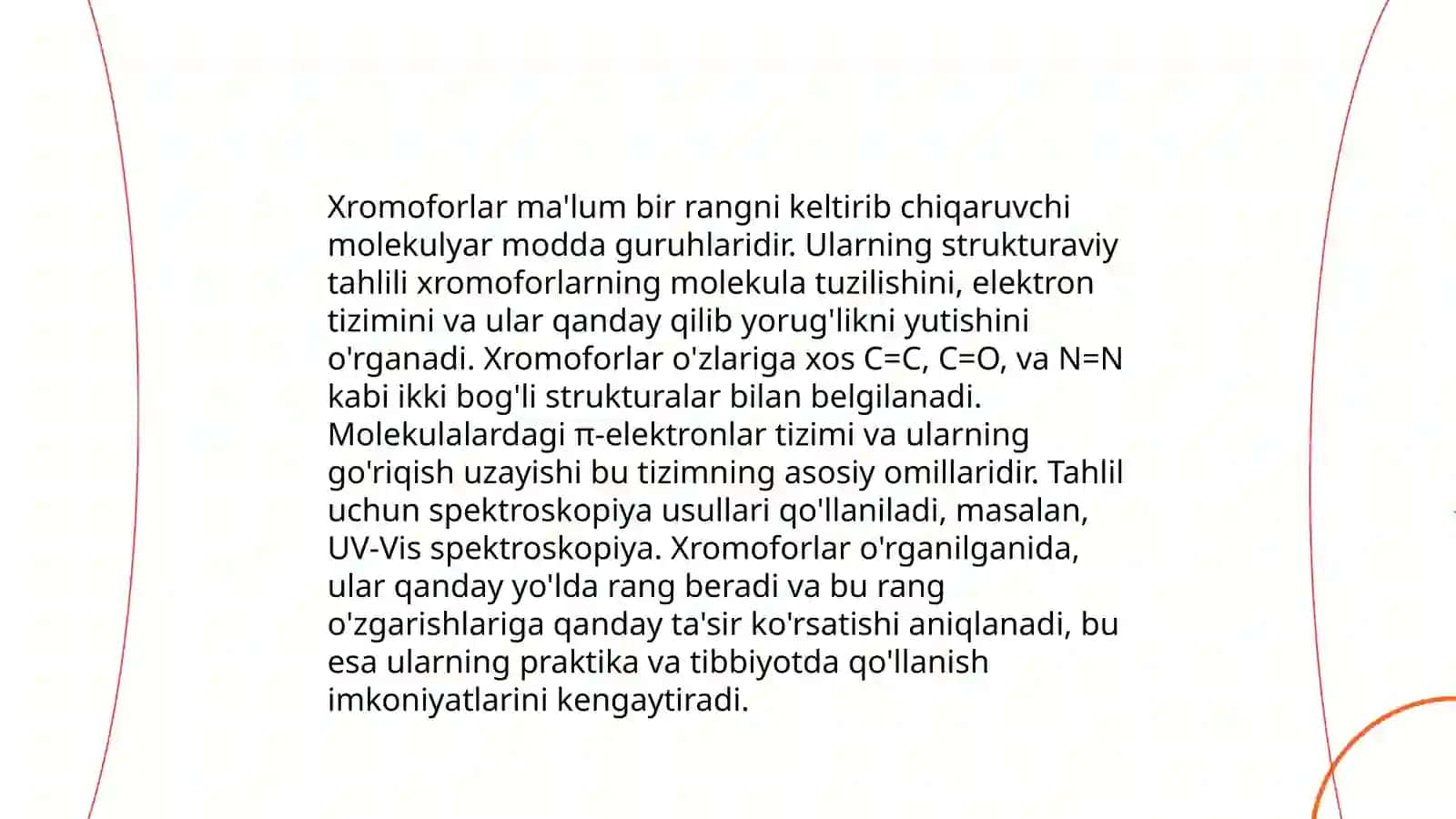 Xromoforlar kimyoviy xossalari 4