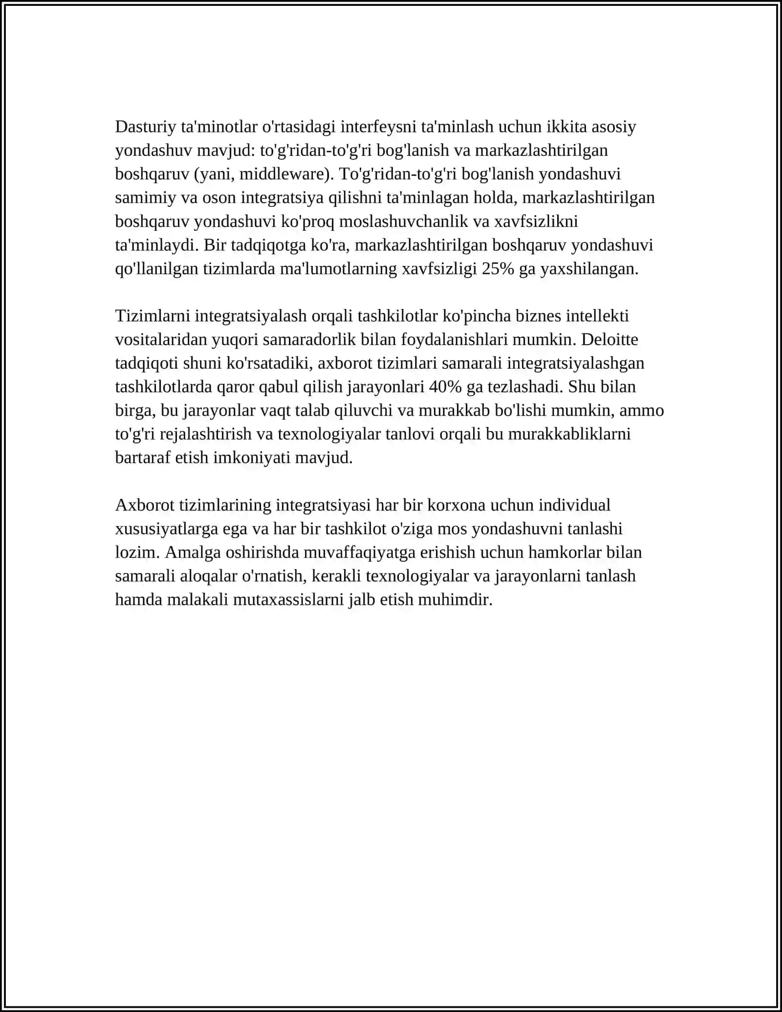 IQTISODIYOTDA AXBOROT TIZIMLARINING O‘ZARO INTEGRATSIYASI 4