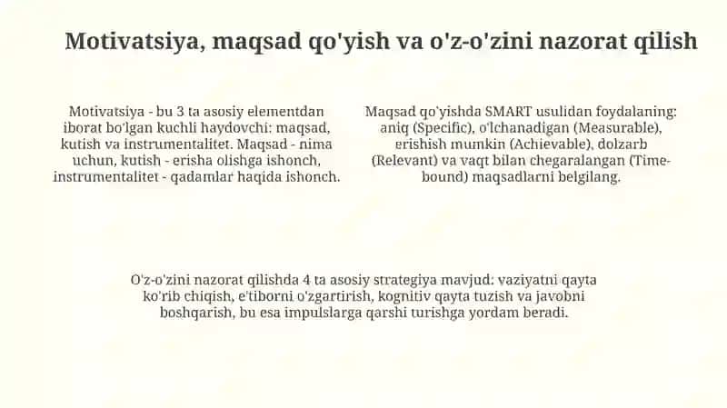 Iroda va irodani mustahkamlovchi psixologik mashg‘ulotlar 4