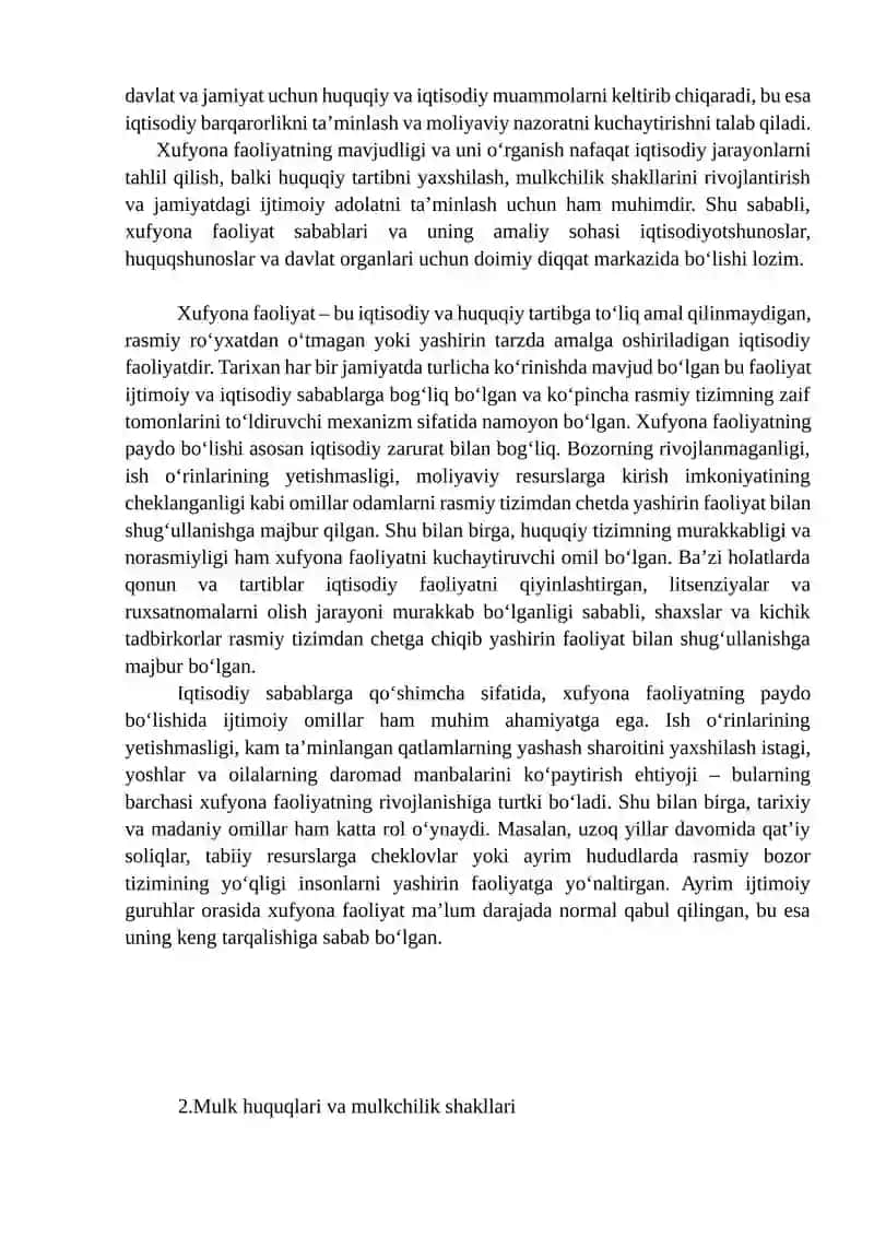 Xufyona faoliyatning kelib chiqish sababi va amal qilish sohasi 4