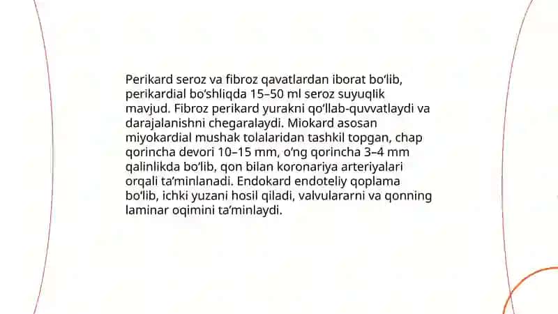 Yurak. Yurakda qon aylanish faoliyati 4