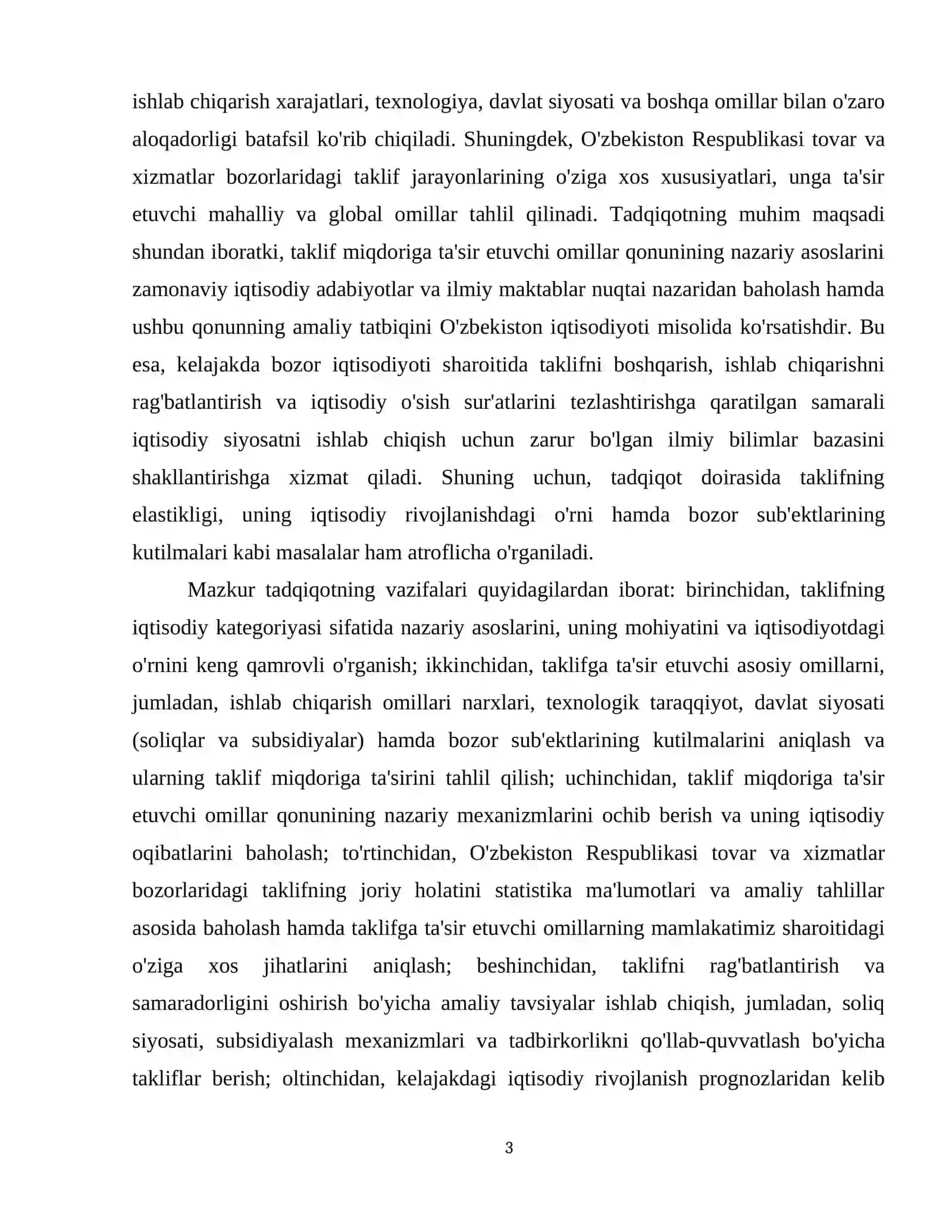 taklif tushunchasi va taklif muqdoriga ta’sir ko’rsatuvchi omillar qonuni 4