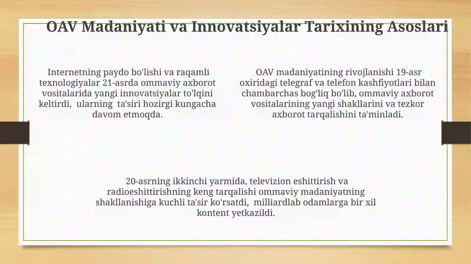 Media madaniyat va innovatsion tarixi 4