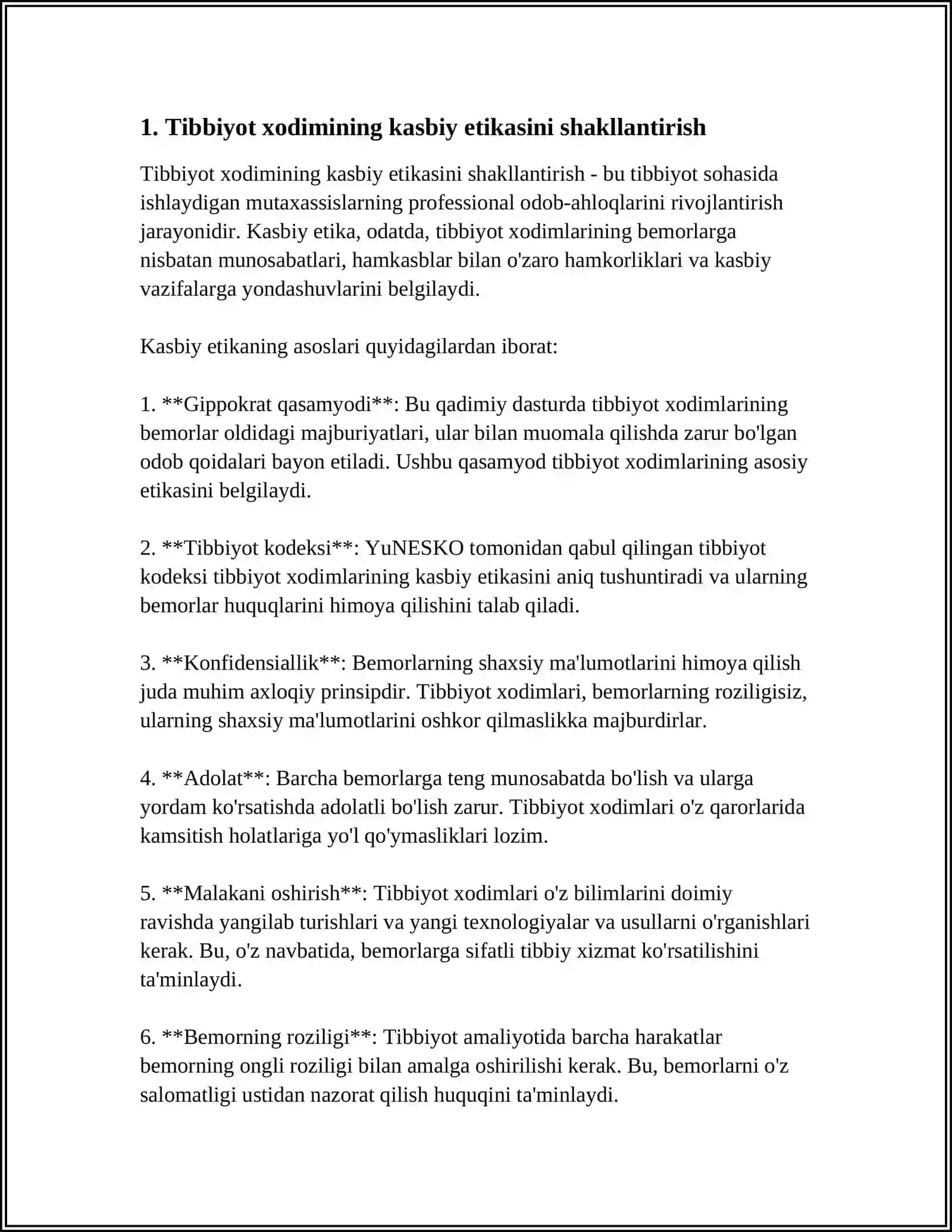 SOG'LOM TURMUSH TARIZINI SHAKILANTIRISH BO'YICHA O'TKAZILADIGAN TADBIRLARDA TIBBIYOT XODIMLARI ETIKA VA DEONTOLOGIYASI 4