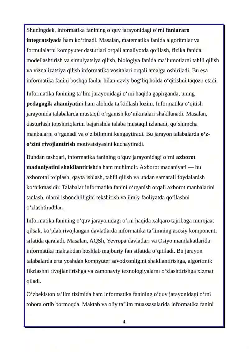 Darsdan tashqari ishlar orqali informatika faniga qiziqishni oshirish 4