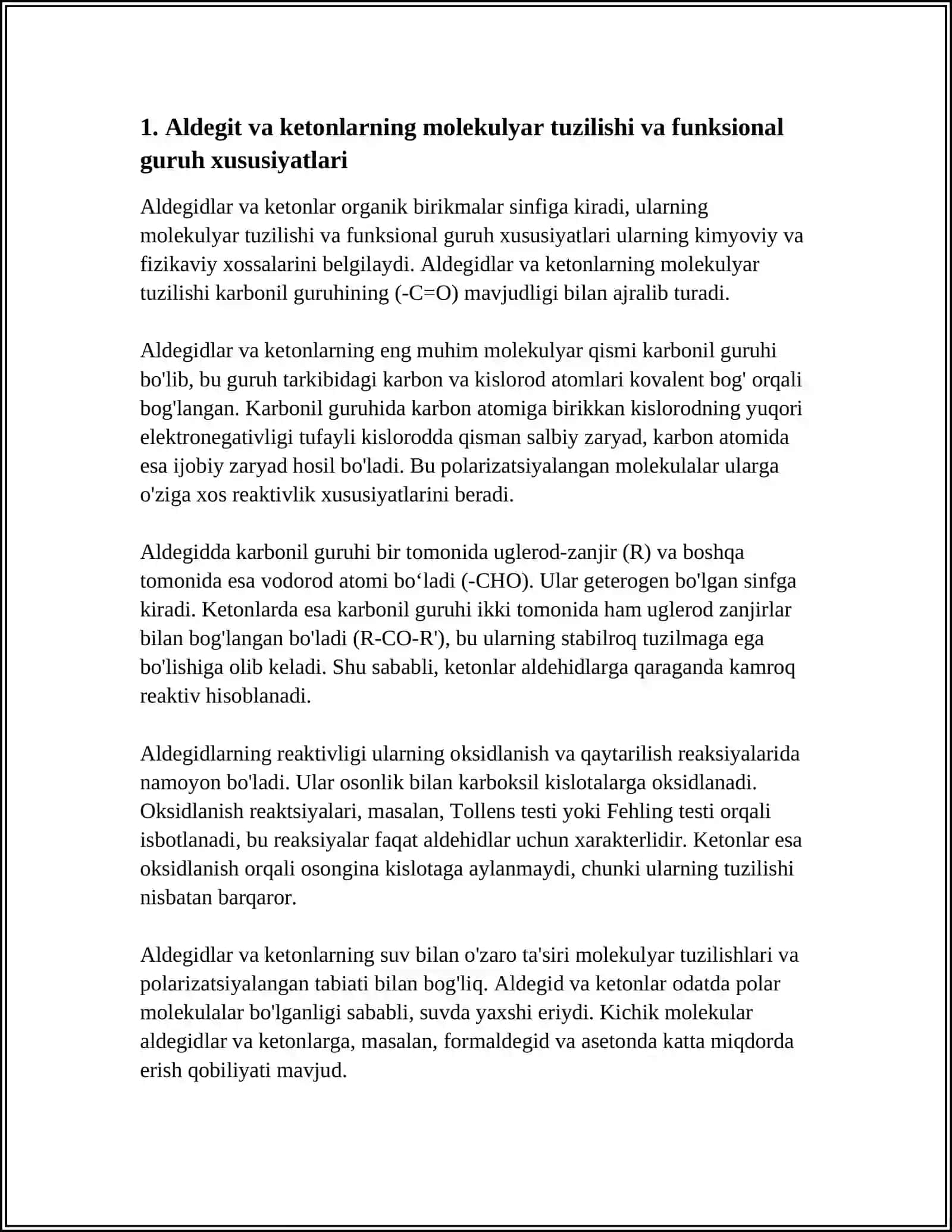 ALDEGIT VA KETONLARNING FIZIK KIMYOVIY XOSSALARI 4