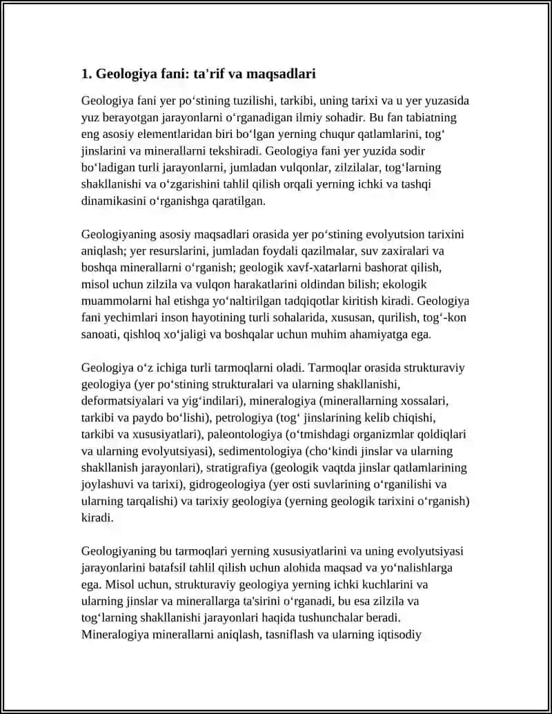 GEOLOGIYA FANI VA UNING TARMOQLARI HAQIDA TUSHUNCHA 4