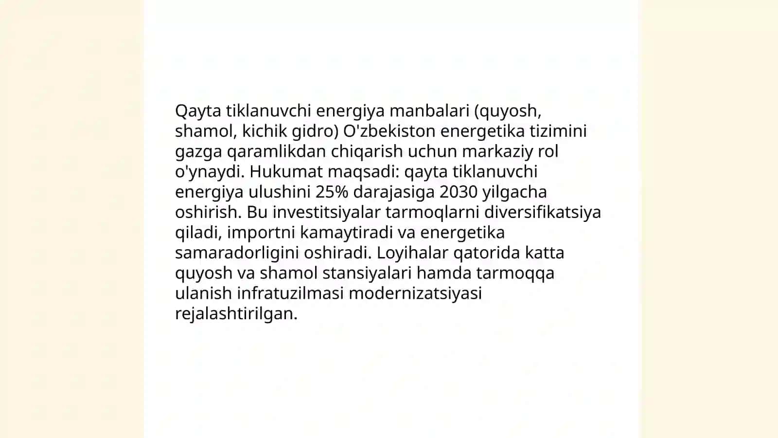 Yashil iqtisodiyotning ahamyati va O’zbekiston ekalogiyasiga tasiri 4
