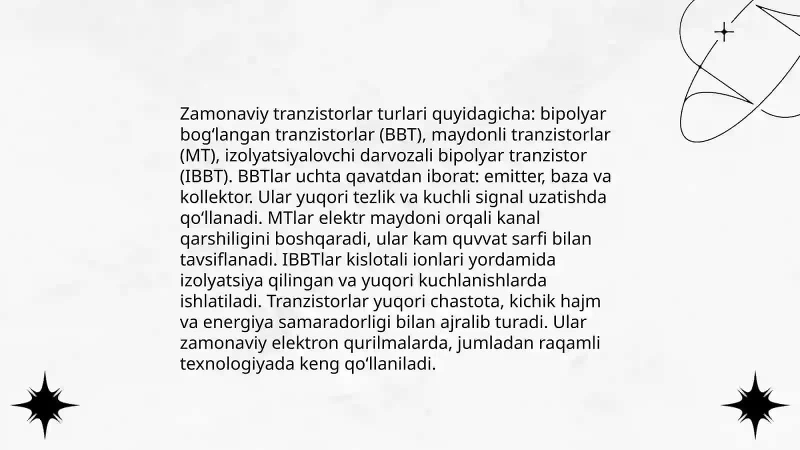 Zamonaviy tranzistorlar tuzilishi va ishlash printsipi 4