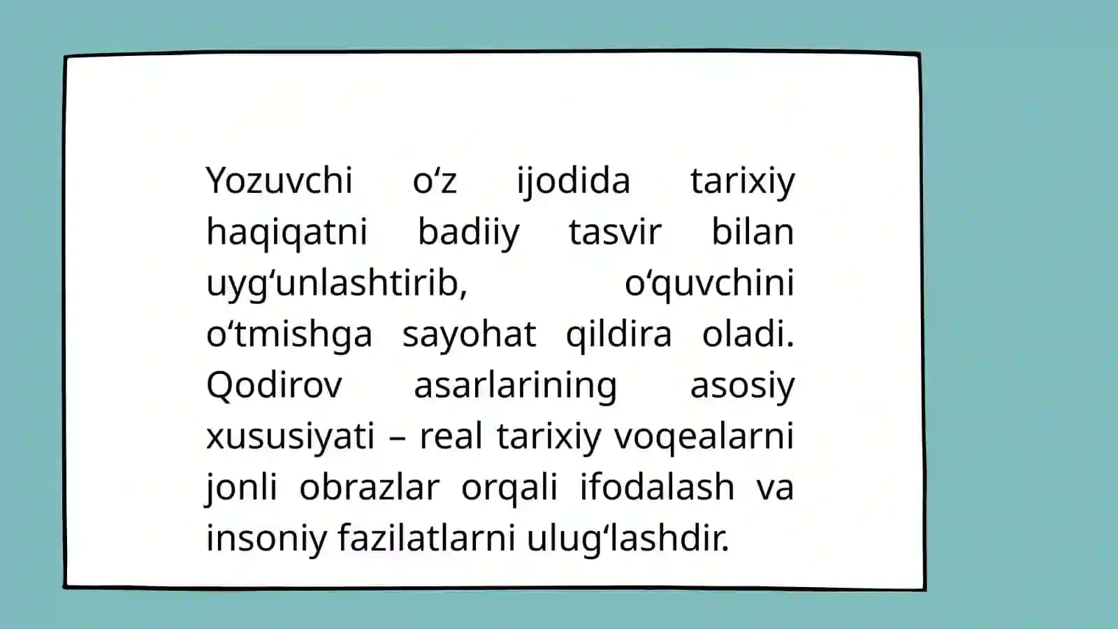 Pirimqul Qodirovning “Yulduzli tunlar”, “Avlodlar dovoni” romanlari mutolaasi va tahlili 4