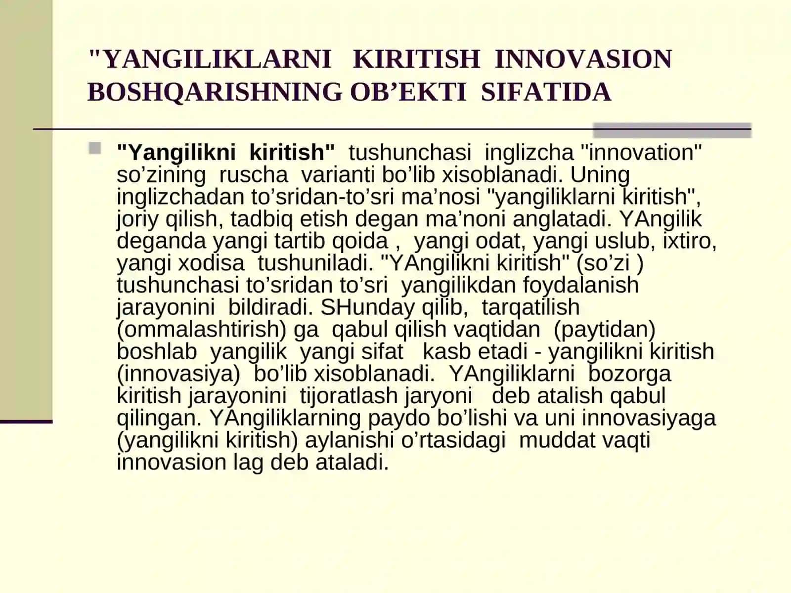 Innovatsiyalar va innovatsion menejmentning tashkiliy asoslari 4