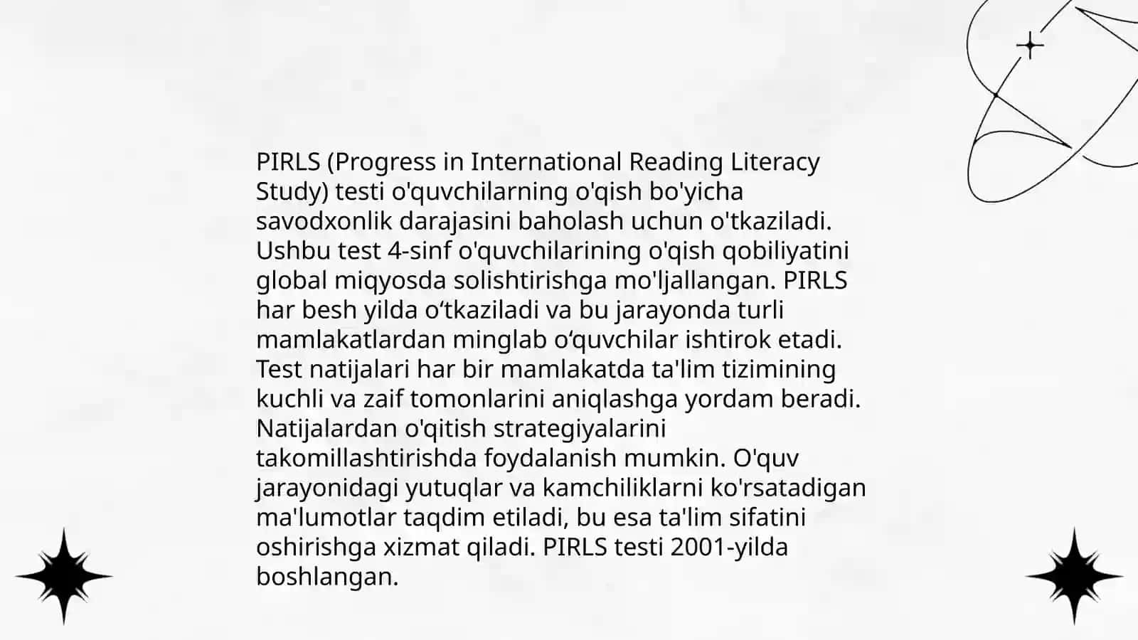 Xalqaro PIRLS baholash testlari 4