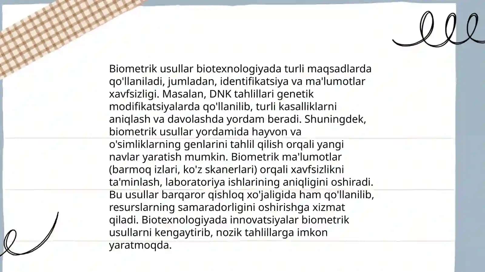 Biotexnologik maxsulot ishlab chiqarishni hisoblashning biometrik usuli Ergasheva Zarina 4